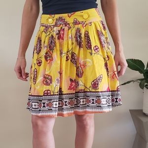 Yellow floral forever 21 skirt, size large